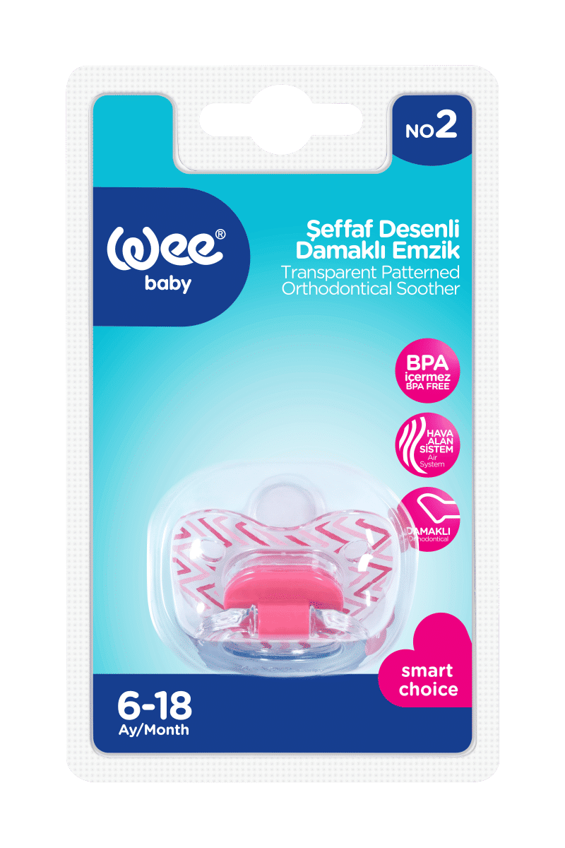 Wee Baby - Transparent Patterned Orthodontical Soother 6-18 Months
